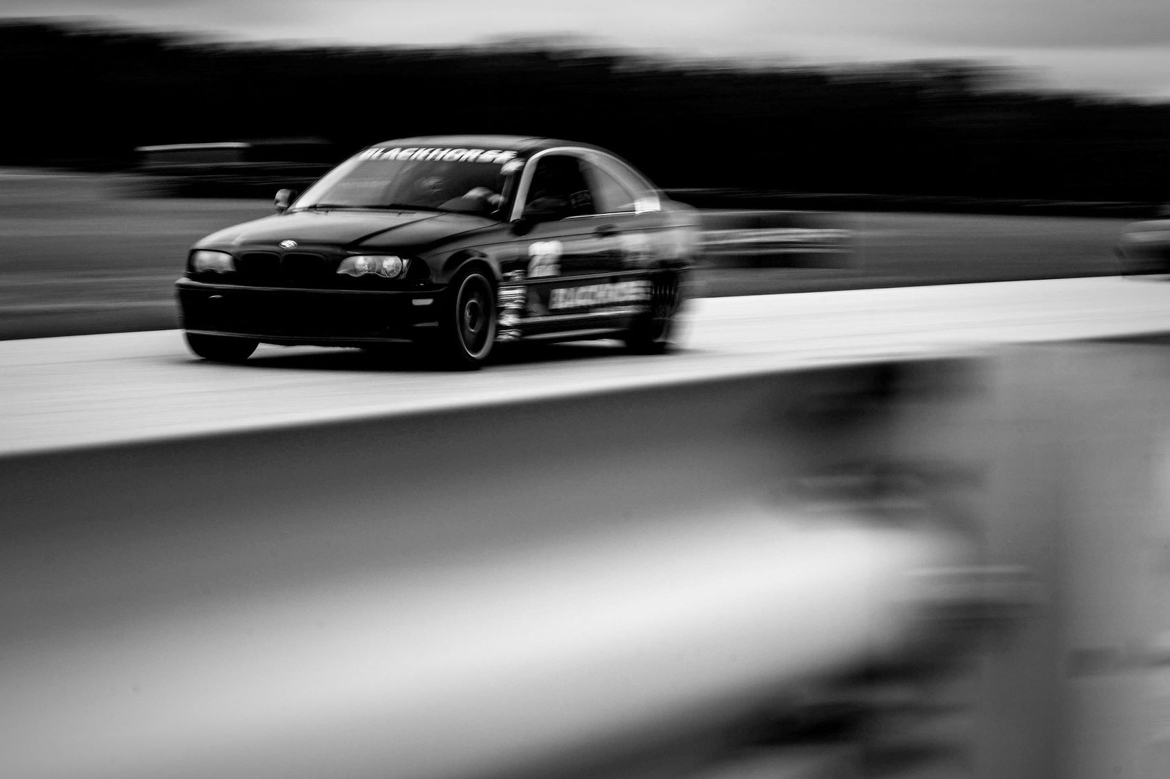 The Blackhorse race car at speed